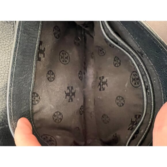 ✺ AUTHENTIC TORY BURCH BLACK LEATHER BOMBE SHOULDER BAG/CROSSBODY - Picture 9 of 13